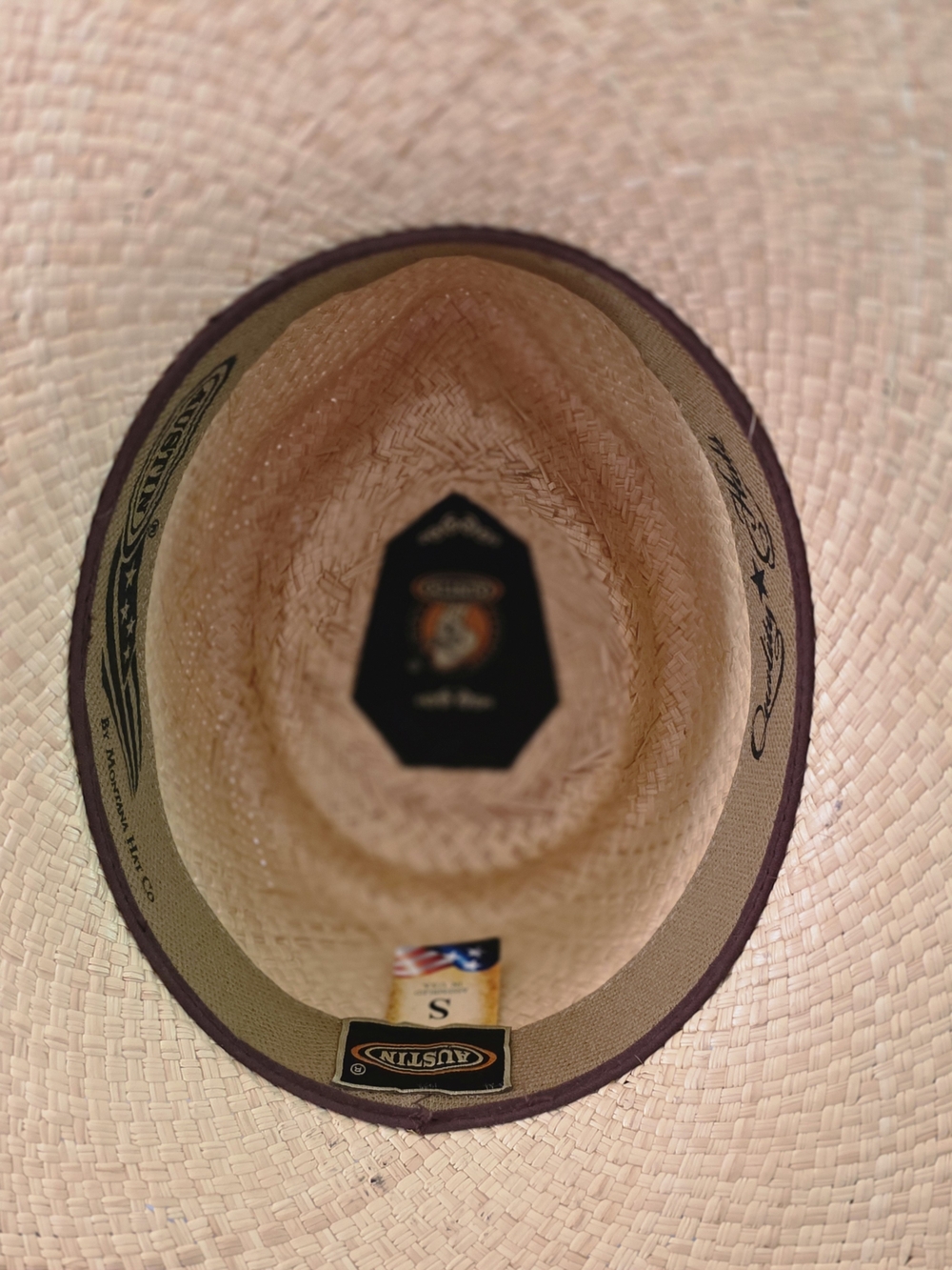 Natural Straw Western Hat with Embossed Brown Band - Picture 3 of 3